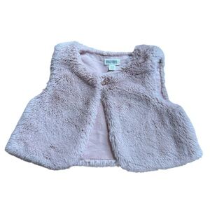 Gymboree Pink Faux Fur Vest Holiday Christmas Winter Baby Girl 12-18M